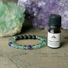aromatherapy bracelet, fluorite, lava rock bracelet