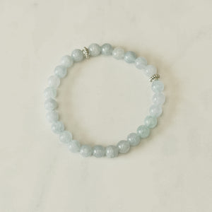 Aquamarine Skinny Stacker Bracelet (6mm beads)
