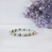 Peridot & Aquamarine Skinny Stacker Bracelet (6mm beads)