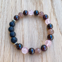 Garnet, Rose Quartz & Strawberry Quartz Aromatherapy Essential Oil Diffuser Bracelet (8mm beads)