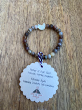 Botswana Agate & Mother of Pearl Moon Skinny Stacker Gemstone Bracelet, Balance and Creativity Bracelet (6mm beads)