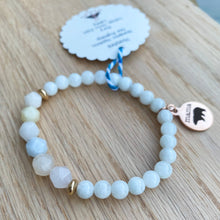 Moonstone and Beryl Mama Bear Skinny Stacker Bracelet (6mm beads)