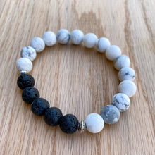 White Howlite (Matte) Aromatherapy Essential Oil Diffuser Bracelet (10mm beads)