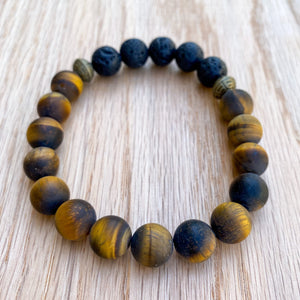 Tiger Eye (Matte) Aromatherapy Essential Oil Diffuser Bracelet (10mm beads)