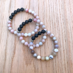 Australian Pink Opal Aromatherapy Essential Oil Diffuser Bracelet (8mm beads)