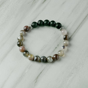 Botswana Agate Aromatherapy Essential Oil Diffuser Bracelet (8mm beads)