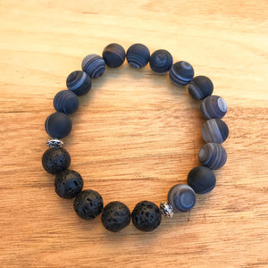 Sardonyx (Matte) Aromatherapy Essential Oil Diffuser Bracelet (10mm beads)