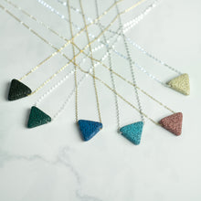 Triangle Lava Stone Essential Oil Diffuser Necklace