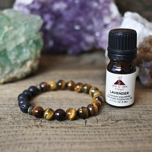 aromatherapy bracelet, tiger eye, lava rock bracelet