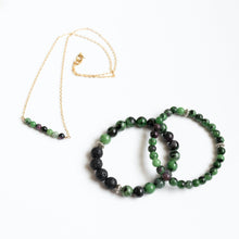 Faceted Ruby in Zoiste Skinny Stacker Bracelet (6mm beads)