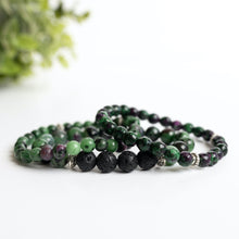 Faceted Ruby in Zoiste Skinny Stacker Bracelet (6mm beads)