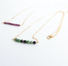 Ruby in Zoisite Bar Necklace