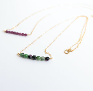 Ruby in Zoisite Bar Necklace