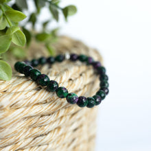 Faceted Ruby in Zoiste Skinny Stacker Bracelet (6mm beads)