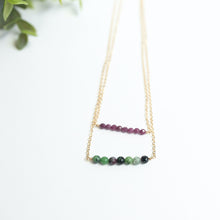 Ruby Gemstone Bar Necklace