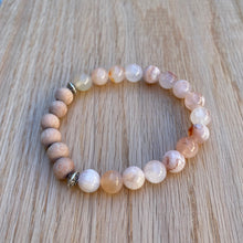 Flower Agate Aromatherapy Essential Oil Diffuser Bracelet (8mm beads)