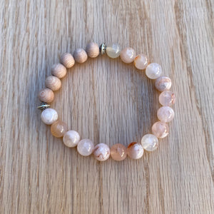 Flower Agate Aromatherapy Essential Oil Diffuser Bracelet (8mm beads)