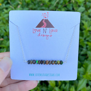 Ethiopian Opal Gemstone Bar Necklace