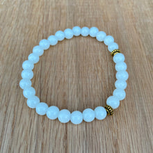 White Jade Skinny Stacker Bracelet (6mm beads)