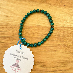 Malachite Skinny Stacker Bracelet (6mm beads)