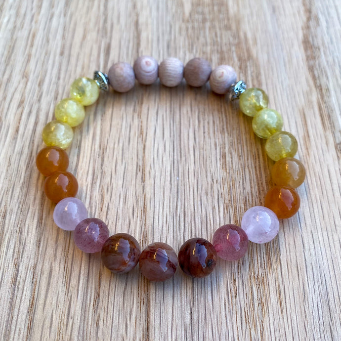 Arizona Sunset Ombre Aromatherapy Essential Oil Diffuser Bracelet (8mm beads)