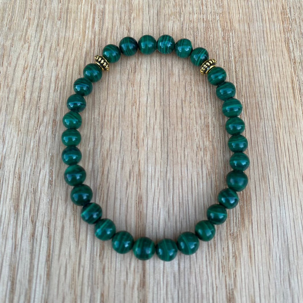 Malachite Skinny Stacker Bracelet (6mm beads)