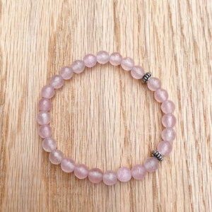 Rose Quartz Skinny Stacker Bracelet (6mm beads)